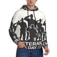 thumbnail image 2 of Honeii Veterans Day Pattern Mens Hoodies Men's Loose Sleeve Sweatshirt,Pullover Hooded Sweatshirt for Men,Essentials Hoodie-X-Large, 2 of 7