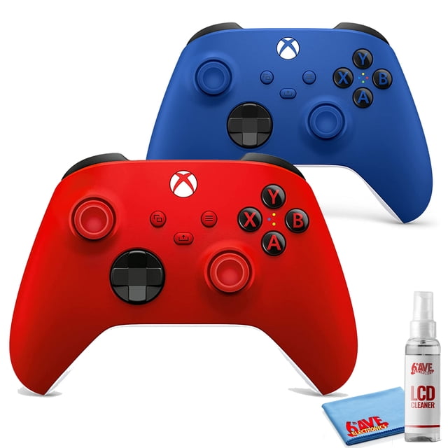 2-Pack Microsoft - Xbox Wireless Controllers for Xbox Series X, Xbox Series S, Xbox One, Windows Devices - (Pulse Red & Shock Blue)