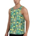 thumbnail image 2 of Fotbe Animals with Leaf Pattern Men's Quick Dry Workout Tank Top Gym Muscle Tee Fitness Bodybuilding Sleeveless T Shirt Breathable Workout Shirt-, 2 of 9