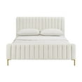 thumbnail image 3 of TOV Furniture Angela 41.7"H Transitional Velvet Full Bed w/ Glam Design in Cream, 3 of 6