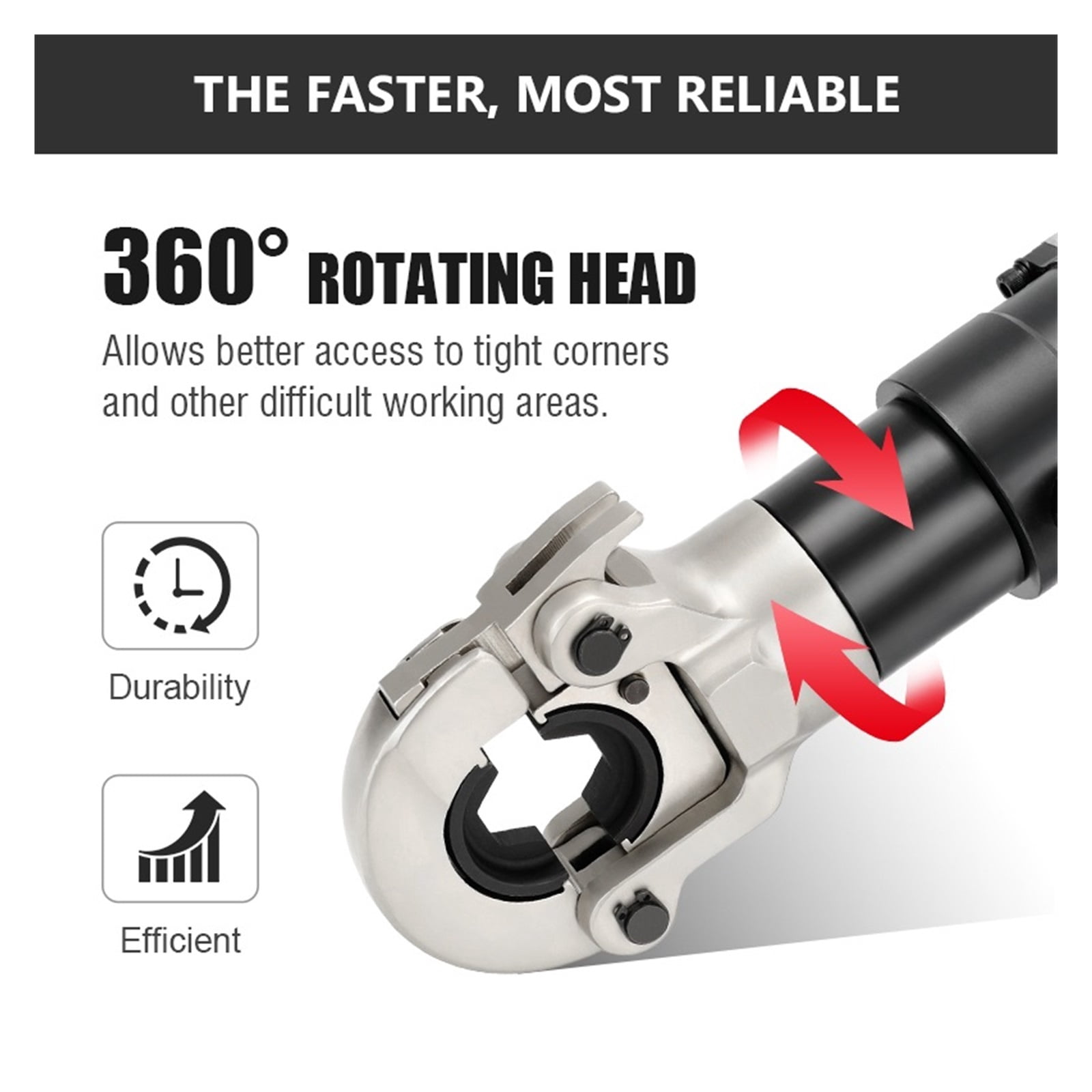 KM-300 In-line Electric Power Cable Crimping Tool, 10-300mm² Copper/Aluminum Terminal Crimping 2200W Power