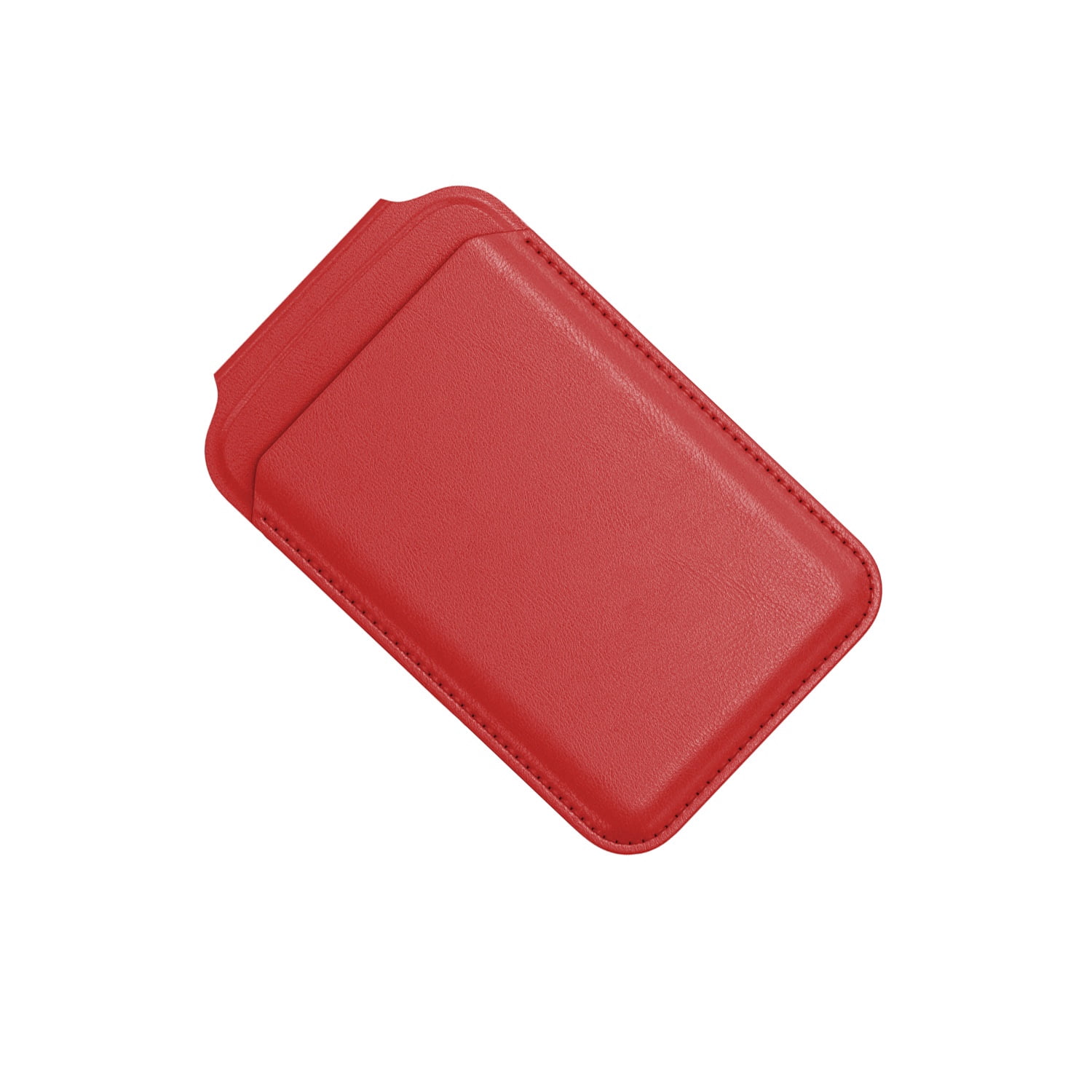 Leather MagSafe Wallet Holder with Integrated Kickstand - Red