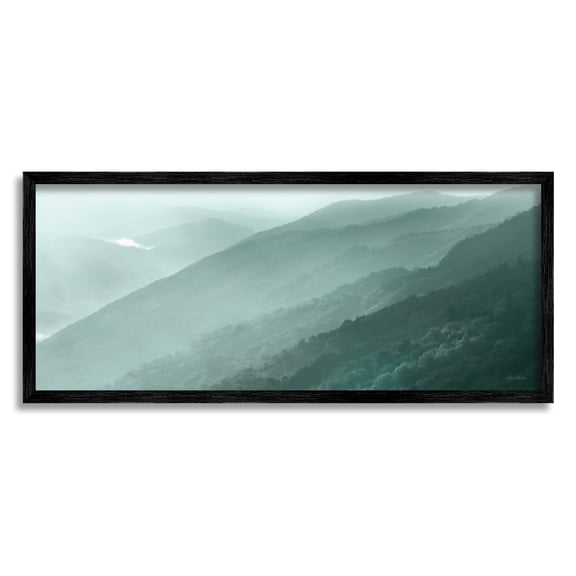 Stupell Obscure Aerial View Mountains Landscape Photography Black Framed Art Print Wall Art
