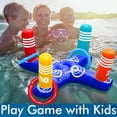thumbnail image 5 of Anillo inflable para piscina, juego de piscina, juguetes, flotadores de playa, juegos al aire libre, regalos de fiesta para adultos, azul brillar Juguete, 5 of 5