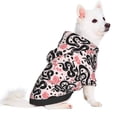 thumbnail image 2 of Fotbe Black Snake Print Small Dog Sweater Hoodies Pet Grey Hooded Soft Fleece Sweatshirts with Pocket Fall Winter Puppy Cat Sweaters Warm Clothes-Medium, 2 of 7