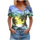 thumbnail image 2 of Fiudx Camisas de Mujer Top Informal de Primavera y Verano de Manga Corta con Cuello En V para Mujer, 2 of 5