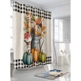 thumbnail image 3 of Fsddascl Fall Pumpkin Shower Curtain Set - 48" x 72" Washable Bathtub Curtain with 12 Hooks, Thanksgiving Maple Leaf Plant Fruit Plaid Waterproof Fabric Stall Shower Curtains for Bathroom/Bathtub, 3 of 6