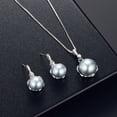 thumbnail image 1 of Trayknick Pendentif Collier Boucles d'Oreilles en Faux Perle Strass Ensemble de Bijoux Argent, 1 of 11