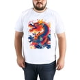 thumbnail image 4 of Men Oversize T-ShirtDragon Summer Casual Short Sleeve Crew Neck Loose Tee Tops XS-5XL, 4 of 5