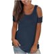 thumbnail image 1 of Tops con hombros descubiertos para mujer, camiseta lisa de manga corta con espalda abierta, blusas informales holgadas sin espalda sexy Pompotops hfajkhk133009, 1 of 9
