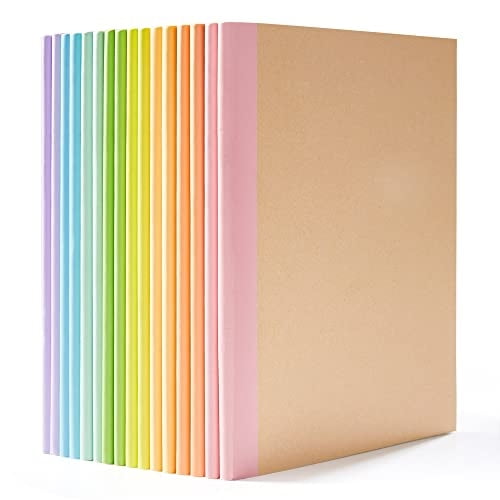 16 cuadernos Kraft feela, 8 col. surtidos, col. pastel, 60 pág., 8.3x5.5, A5