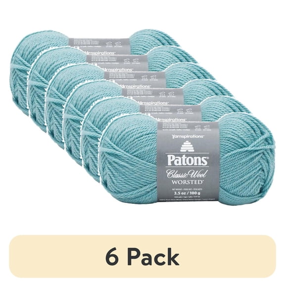 (6 pack) Patons Classic Wool Yarn-Teal Chalk