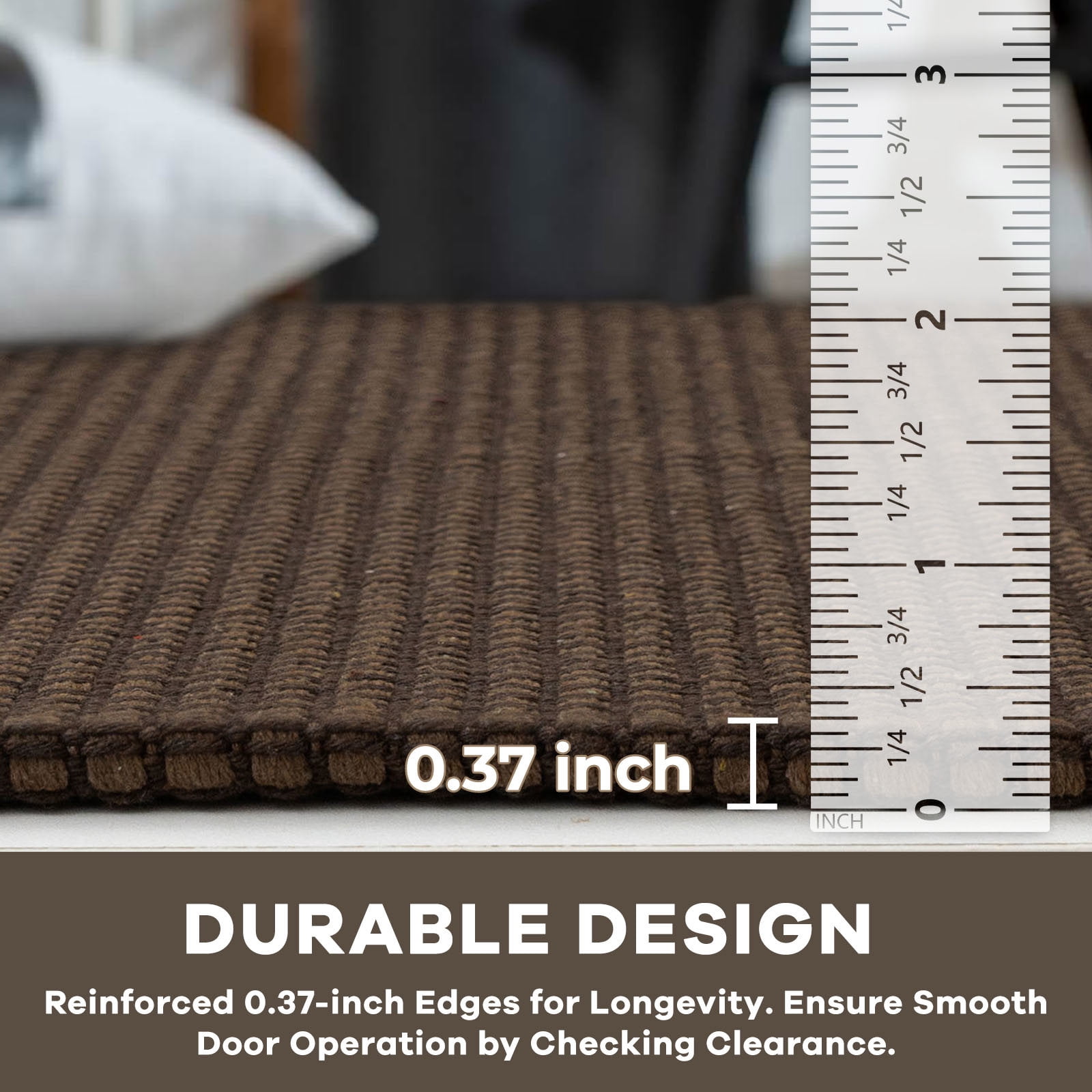 iOhouze Runner Rug for Hallways 2x8 ft Washable Hall Carpet Runner Rubber Backed Kitchen Runner Reddish Brown/Coffee Cotton Entryway Runner Rugs Floor Runners for Indoor Hallway Bedroom Kitchen