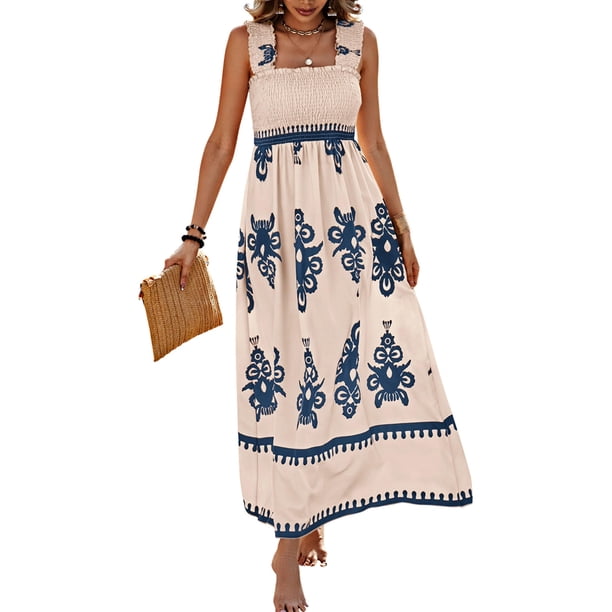 Vestido PRETTYGARDEN 2025 sin mangas con escote cuadrado y estampado floral M