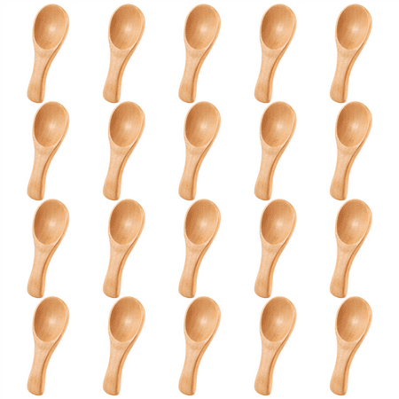 

Small Wooden Spoons Mini Tasting Spoons Condiments Salt Spoons for Kitchen Cooking Seasoning Oil Coffee Tea Sugar 20Pcs