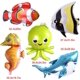 thumbnail image 2 of 5 globos de aluminio con diseño de animales del océano, tiburón grande, pulpo, caballito de mar, peces tropicales, criaturas marinas, globos de Mylar, suministros de decoración para fiestas., 2 of 5