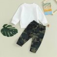 thumbnail image 4 of HCNTES Toddler Baby Boy Clothes Camo Pant Set Infant Fall Winter Outfit Little Kid Boy Trucksuit Long Sleeve Letter Sweatshirt and Camouflage Jogger Pants 2Pcs, 4 of 8
