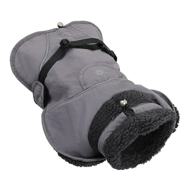 Abrigo cálido para perros, chaleco para mascotas, chaqueta impermeable para mascotas, ropa acogedora con forro polar para mascotas Gris L