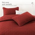 Exclusivo Mezcla Twin Quilt Set, Lightweight Red Bedspreads with Geometric Pattern