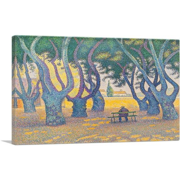 ARTCANVAS Place des Lices 1893 Canvas Art Print by Paul Signac - Size: 18" x 12" (0.75" Deep)