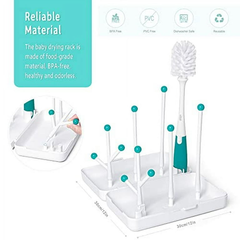 OXO Tot On-The-Go Drying Rack with Bottle Brush - Teal