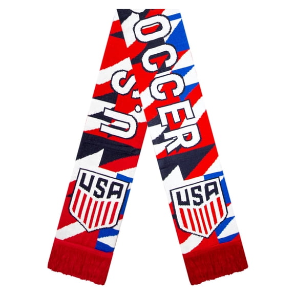 Icon Sports Officially Licensed U.S. Soccer Scarf – Modern Geometric Knit with Club Crest