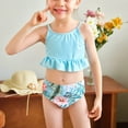 thumbnail image 2 of Toddler Baby Girls Summer Swimsuit Sleeveless Striped Swimwear Two-Piece Suit Beach Bikini Kids Bathing Suits Shorts, 2 of 6
