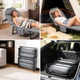 thumbnail image 4 of 79" Portable Folding Bed with Cushion and Pillow, Camping Cot for Adults with Supports 500 Lbs, Lightweight Tent Cot for Patio Beach Indoor Outdoor, Grey, 4 of 8