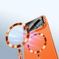 thumbnail image 4 of TECH CIRCLE for iPhone 16 Pro Max Magnetic Acrylic Case with Glass Camera Lens Protector,Compatible with MagSafe,Large Window Logo View Slim Matte Drop Protection Shockproof Dust-Proof,Orange, 4 of 12