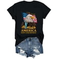 thumbnail image 4 of 4th of July Shirts for Women American Flag 1776 Graphic Tees Casual Cap Sleeve USA Patriotic Tops Black,3XL, 4 of 6