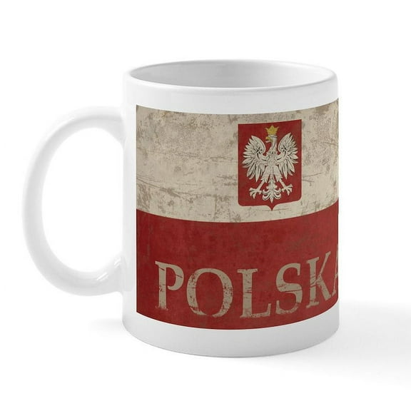 CafePress - Vintage Polska Mug - 11 oz Ceramic Mug - Novelty Coffee Tea Cup