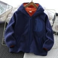 thumbnail image 2 of SuTry Boys Big Kids Solid Color Zip-Up Hoodie Fleece Warm Fall Winter Casual Sports Outerwear with Cozy Jacket for Kids 2-13 Years (Navy,3-4 Years), 2 of 5