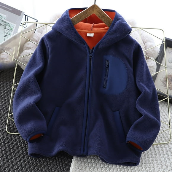 Cowsor Baby Kids Sherpa Jacket with Zipper, Cotton-Lined Fuzzy Outerwear Coat for Infant Toddler