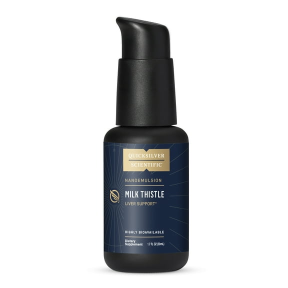 Quicksilver Scientific Nanoemulsified Milk Thistle - Silymarin Liquid with Liposome Delivery System - Immune, Detox   Liver Cleanse Support (1.7oz / 50ml)