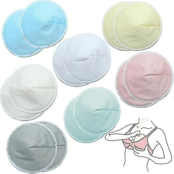 Organic Bamboo Nursing Breast Pads - 14 Washable Pads + Wash Bag - Breastfeeding Nipple Pad For Maternity - Reusable Nipplecovers For Breast Feeding