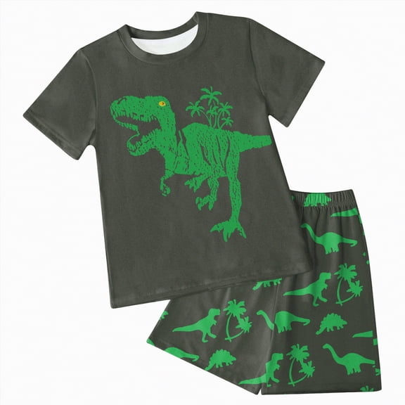 TOWED22 Toddler Boys Summer Clothes Kids Dinosaur Outfit Short Sleeve T Shirt Shorts Sets 6 12 18 24 Months 2T 3T 4T AG,9-10 Y