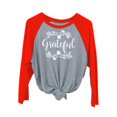 thumbnail image 1 of Tstars Womens Thanksgiving Shirt Holiday Grateful Shirt Fall Top Cute Thanksgiving Gift Shirts for Her Women 3-4 Sleeve Baseball Jersey Shirt, 1 of 5