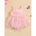 thumbnail image 2 of Bagilaanoe Newborn Outfits Baby Girl Rompers Dress 3D Butterfly Embroidery Sleeveless Bodysuits 3M 6M 9M 12M 18M Infant Patchwork A-line Tulle Dresses, 2 of 9