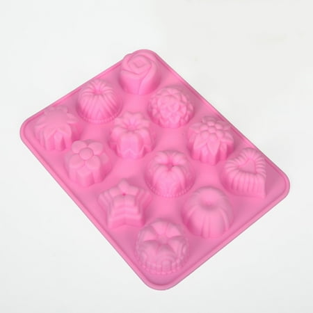 

12 Cavity Assorted Silicone Flower Soap Mold DIY Ice Cubes Mold Handmade Chocolate Biscuit Cake Muffine Mould New