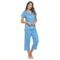 thumbnail image 2 of Casual Nights Women's Super Soft Capri Pajamas Set, Short Sleeve Button Down Shirt with Pants PJ Set with Pockets, 2 of 5