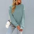 thumbnail image 4 of Green Womens Sweatshirt Sweatshirt for Women Casual Crew Neck Oversized Sweatshirt Long Sleeve Preppy Sweatshirts Fall Pullover Sweaters Fall Clothes for Women, 4 of 6