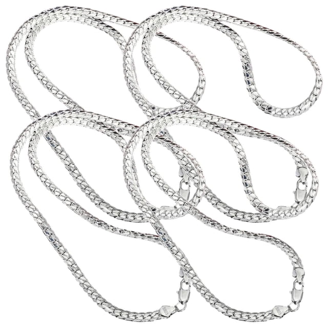 Collares Finos LePrimeS 4Pzas Plata 925 40cm 6mm de grosor.