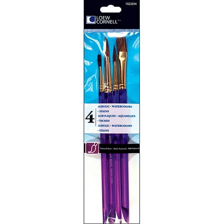 Loew-Cornell Natural Hair Craft Brush Set, 4-Pack