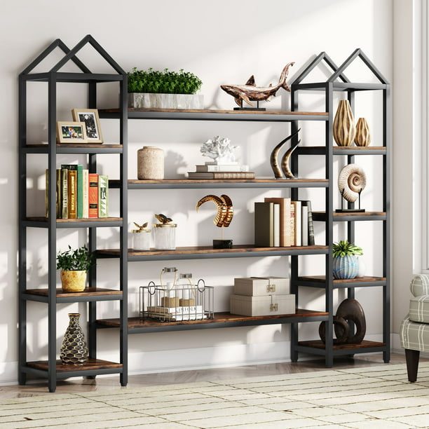 Rustic Industrial Book Shelves, 12 Wide Bookcase