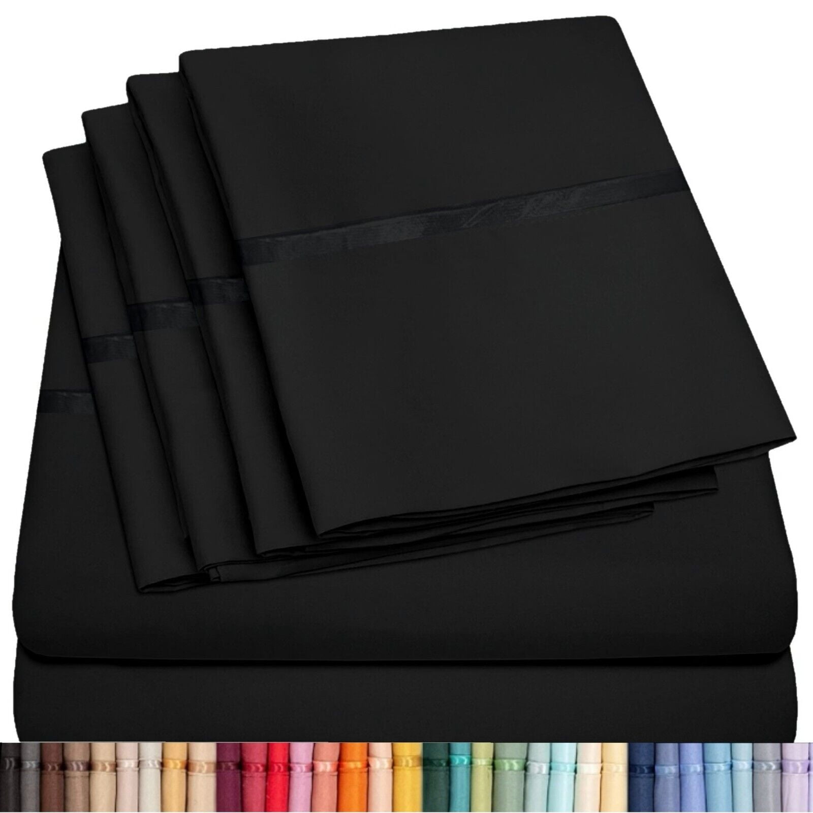 6 Piece Premium Bamboo Sheet Set, Deep Pockets, 45 Colors, 2200 Count