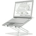 thumbnail image 1 of Adjustable Laptop Stand Ergonomic with Rotating Base Foldable & Portable Laptop Riser Compatible with MacBook Dell HP Lenovo and Other Laptops (Silver), 1 of 9