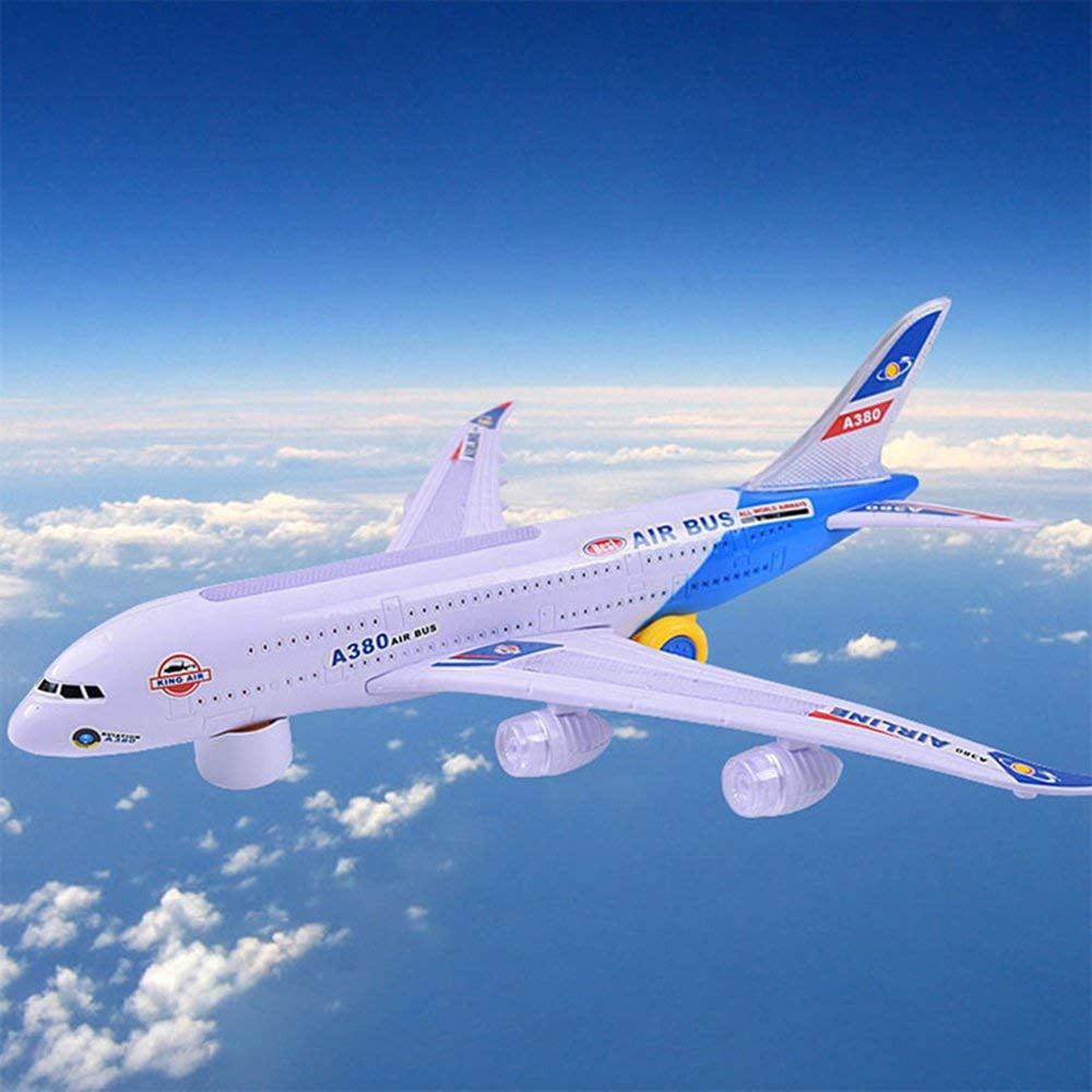 PlayWorld Aviator Action! Airbus Plane With Flashing Lights and Sounds - Blue