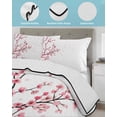 thumbnail image 4 of Cherry Blossom Twin XL Size Down Alternative Comforter, Lightweight Comforter Quilt Bedding Set with Pillow Shams Spring Pink Floral Branches Watercolor All Seasons Bed Comforter Duvet Insert 68"x98", 4 of 7