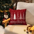 thumbnail image 3 of Christmas Pillow Covers 18x18 Inch Set of 2 Christmas Tree Merry Christmas Decorative Red Throw Pillows Winter Christmas Decor for Home Couch 143E, 3 of 6