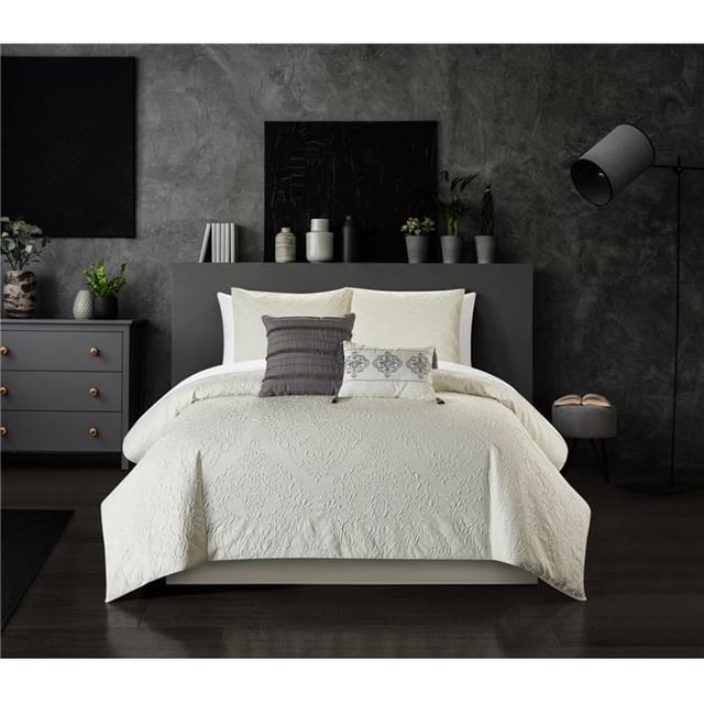 Chic Home BCS33956-BIBTR-US Miroh Comforter Set, Beige - Twin Size - 7 Piece